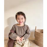 ブラウン | aimoha KIDS ギンガムチェックガーリーブラウス | aimoha kids