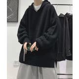 ブラック | 畦編みニット フーディー ニットパーカー | aimoha men