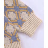 レトロ調幾何学チェック柄前開きポロ襟ニット ストリート系 オラオラ系 | HOOK | 詳細画像6