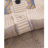 レトロ調幾何学チェック柄前開きポロ襟ニット ストリート系 オラオラ系 | HOOK | 詳細画像7