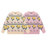 レトロ調花模様ニット風ウスェット ストリート系 オラオラ系 | HOOK | 詳細画像1