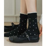 ブラック | [2025 MOSOX NEW COLLECTION]ドットフリルソックス | aimoha 