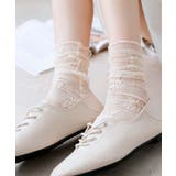 ホワイト | [2025 MOSOX NEW COLLECTION]花柄レースソックス | aimoha 