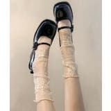 オフホワイト | [2025 MOSOX NEW COLLECTION]花柄レースソックス | aimoha 