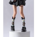 【MOSOX】木製ボタン付きマルチボーダーレッグウォーマー | aimoha | 詳細画像10