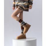 【MOSOX】木製ボタン付きマルチボーダーレッグウォーマー | aimoha | 詳細画像12