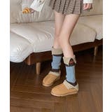 【MOSOX】木製ボタン付きマルチボーダーレッグウォーマー | aimoha | 詳細画像14
