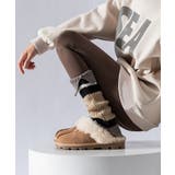 グレー | 【MOSOX】木製ボタン付きマルチボーダーレッグウォーマー | aimoha