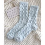 ライトブルー | 【MOSOX】ケーブル編み風レディースソックス | aimoha 
