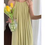 プリーツキャミソールワンピース ロングワンピース 韓国ファッション | aimoha | 詳細画像3