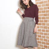 BROWN | グレンチェックミドル丈ガウチョ スカーチョ ワイドパンツ | aimoha