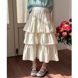 【aimoha-KIDS-】キッズ ふんわりティアードスカート | aimoha kids | 詳細画像1