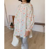 【-aimoha-KIDS-】ふんわりカラードットギャザーブラウス | aimoha kids | 詳細画像3 