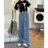 【-aimoha-KIDS-】リボンワイドデニムパンツ | aimoha kids | 詳細画像9 