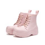 ピンク | カラフルレースアップレインブーツ | aimoha 