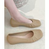ベージュ | スクエアトゥレインバレエシューズ | aimoha