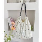ホワイト | 【B.A.G.】小花柄ショルダートートバッグ | aimoha