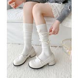 ホワイト | サテンリボン付きソックス | aimoha 