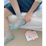 グレー | ハート透かしリブソックス | aimoha