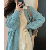 オシャレ厚手ロングゆったりニットカーディガン 韓国ファッション ワンピース | aimoha  | 詳細画像12 