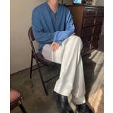 Vネック片畦ニットプルオーバー ロンT スウェット | aimoha men | 詳細画像3 