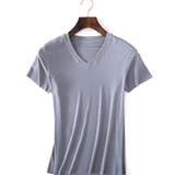 LIGHT BLUE | 切りっぱなしV型Teeシャツ | aimoha men