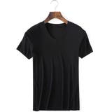 BLACK | 切りっぱなしV型Teeシャツ | aimoha men