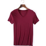 WINE RED | 切りっぱなしV型Teeシャツ | aimoha men