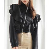 【Jasmine】スタンドカラーフレアブラウス ブルゾン Jasmine | aimoha | 詳細画像1