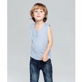 BLUE | 抗菌フロントボタンタイプタンクトップ | aimoha kids