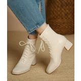 オフホワイト | ローヒール ショートブーツ レディース | aimoha 