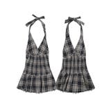 【HOOK】for girls チェック柄ホルターネックミニワンピース | HOOK | 詳細画像13
