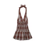 レッド | 【HOOK】for girls チェック柄ホルターネックミニワンピース | HOOK