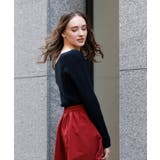 BLACK | アシンメトリネックリブトップス 変形ネック カットソー | aimoha
