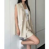 ノースリーブジャケット×ハーフパンツセットアップ | aimoha | 詳細画像3