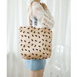 【HOOK】for girls リボン総柄フロッキー生地トートバッグ | HOOK | 詳細画像1