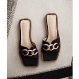 チェーンスクエアトゥぺたんこサンダル 【Jasmine】韓国ファッション ワンピ… | aimoha  | 詳細画像5 