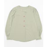 ノーカラーフロントデザインブラウス 長袖シャツ 韓国ファッション | aimoha  | 詳細画像25 