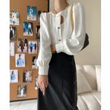 ノーカラーフロントデザインブラウス 長袖シャツ 韓国ファッション | aimoha  | 詳細画像10 