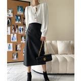 ノーカラーフロントデザインブラウス 長袖シャツ 韓国ファッション | aimoha  | 詳細画像14 