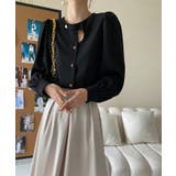 ノーカラーフロントデザインブラウス 長袖シャツ 韓国ファッション | aimoha  | 詳細画像20 