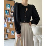 ノーカラーフロントデザインブラウス 長袖シャツ 韓国ファッション | aimoha  | 詳細画像21 