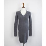 太リブニットVネックミニワンピース 韓国ファッション ニット | aimoha | 詳細画像16