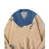 配色ダメージ加工ニット風スウェット ストリート系 オラオラ系 | HOOK | 詳細画像9