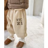 ベージュ | 韓国子供服 暖かい裏フリーススウェットパンツ テーパードパンツ | aimoha kids