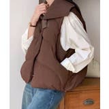 チョコ | ニット衿ショートダウンベスト | aimoha 