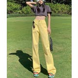 ハイウエストワイドストレートデニムカラーパンツ 韓国ファッション ハイウエスト | aimoha | 詳細画像9