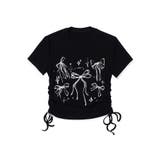 【HOOK】for girls 裾シャーリングリボンプリント半袖TEE | HOOK | 詳細画像2 