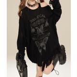 ブラック | 【HOOK】for girls アシンメトリーバタフライフリンジカットソー | HOOK