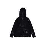 【HOOK】for girls 無地透かし編みニットジップパーカー | aimoha  | 詳細画像7 